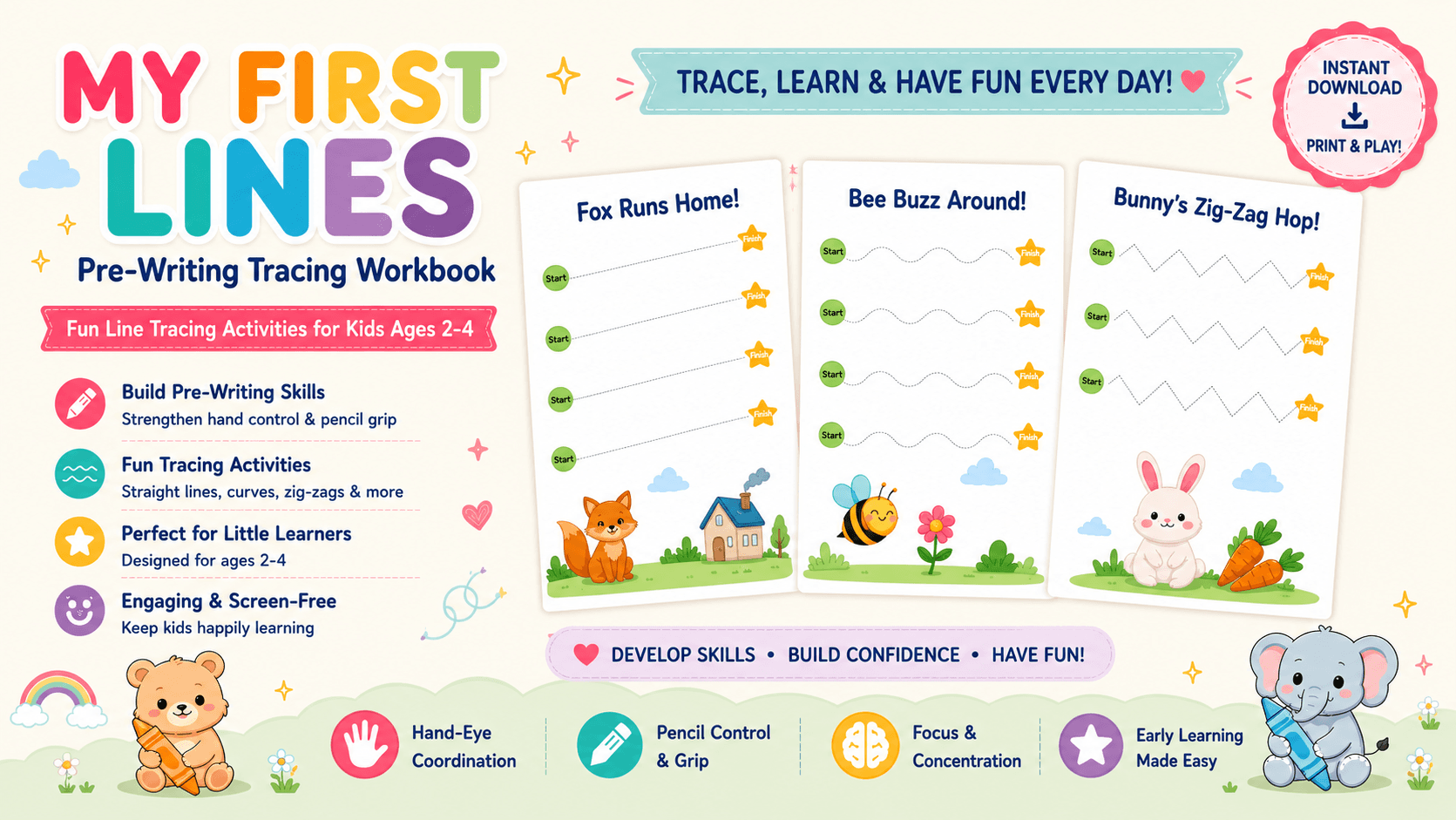 My First Lines: A Pre-Writing Tracing Workbook — My First Lines: A Pre-Writing Tracing Workbook