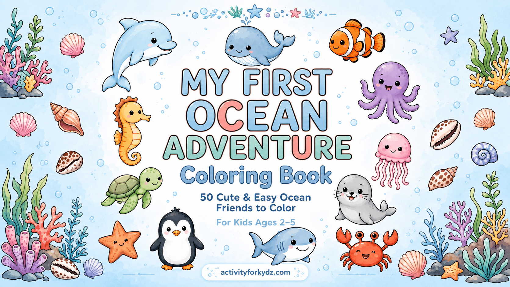 Oceans & Sea Life Coloring Pack — Dolphins, turtles, octopuses and every creature under the waves