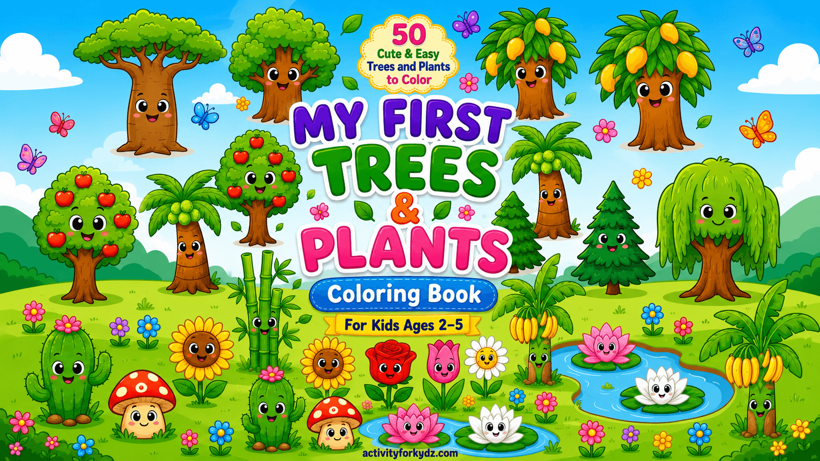 Trees & Plants Coloring & Learning Pack — Mighty trees, tiny seedlings and how a seed grows into a plant