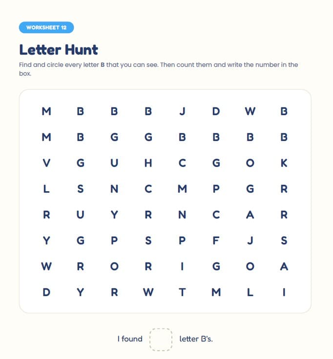 Letters and Words: The Big Alphabet Activity Book — A look inside the pack — Letter Hunt