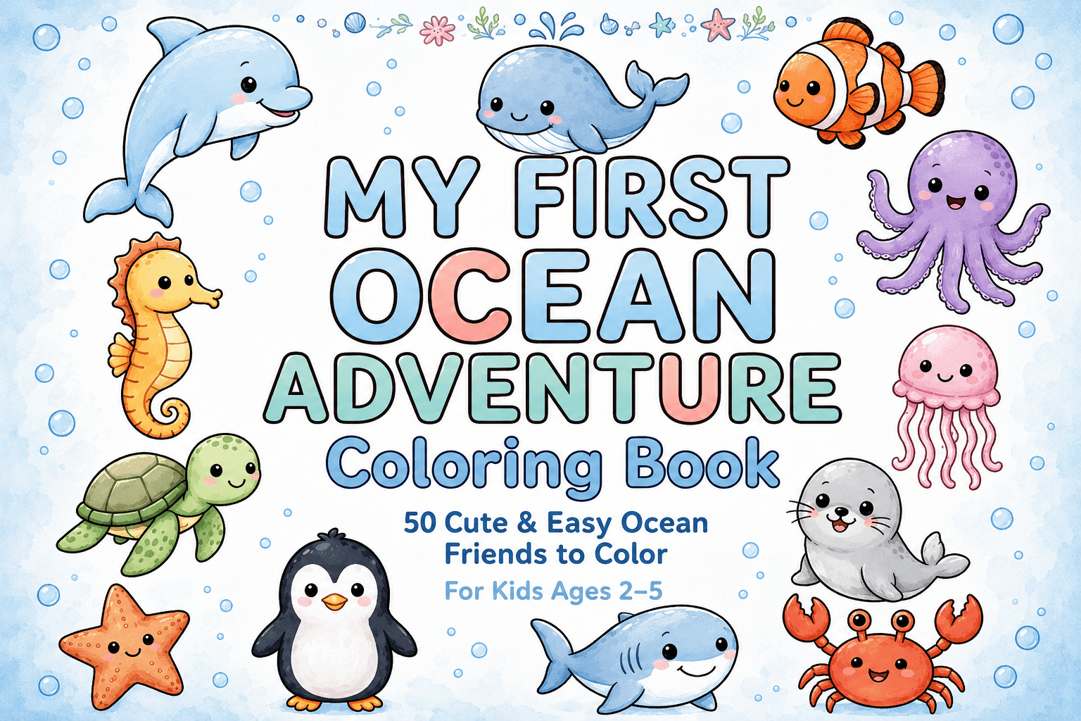Oceans & Sea Life Coloring Pack — Dolphins, turtles, octopuses and every creature under the waves