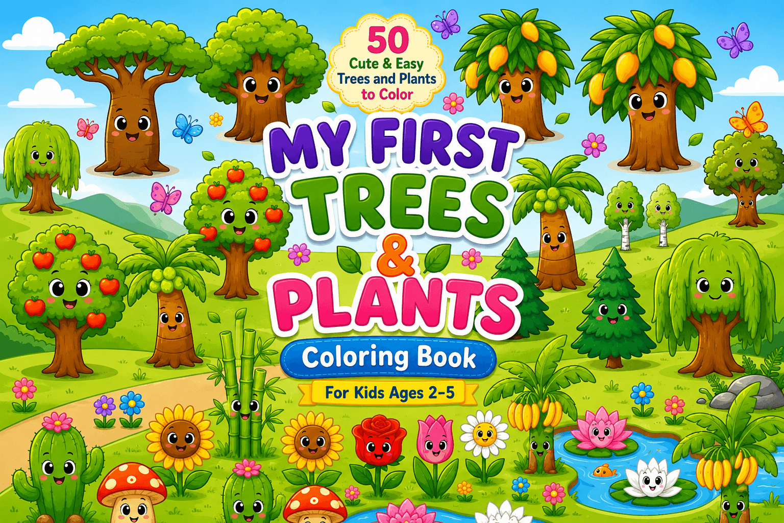 Trees & Plants Coloring & Learning Pack — Mighty trees, tiny seedlings and how a seed grows into a plant